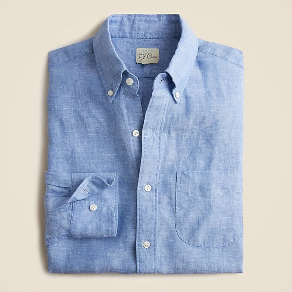 J. Crew Light Blue Baird McNutt Irish linen shirt